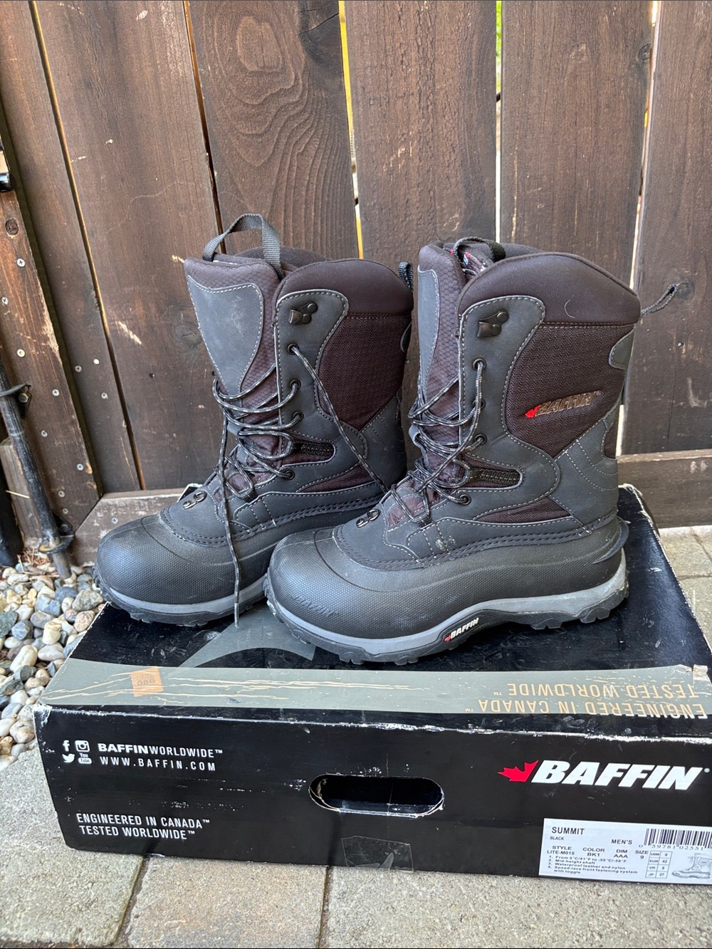 Baffin Men's Summit Black Insulated Winter Boots